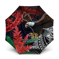 American Samoa Bald Eagle Personalized Umbrella Samoa Muamua Le Atua LT9 One Size Folded 11.42 inch Opened Diameter 37.4 inch Blue - Polynesian Pride