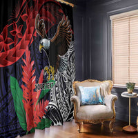 American Samoa Bald Eagle Personalized Window Curtain Samoa Muamua Le Atua LT9 - Polynesian Pride