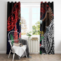 American Samoa Bald Eagle Personalized Window Curtain Samoa Muamua Le Atua LT9 - Polynesian Pride