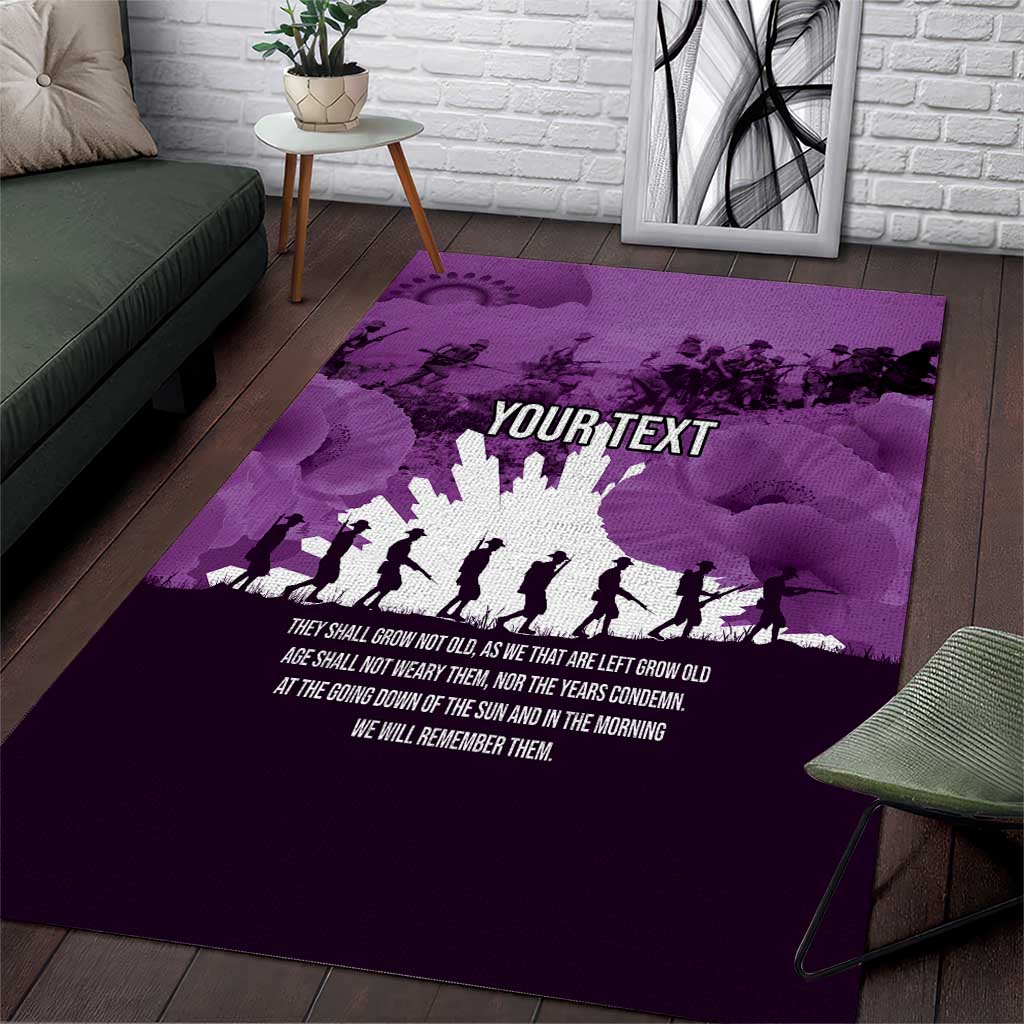 Anzac Day Gallipoli Personalised Area Rug Purple Poppy Flowers LT9 Purple - Polynesian Pride