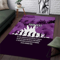 Anzac Day Gallipoli Personalised Area Rug Purple Poppy Flowers LT9 Purple - Polynesian Pride