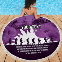 Anzac Day Gallipoli Personalised Beach Blanket Purple Poppy Flowers LT9 - Polynesian Pride