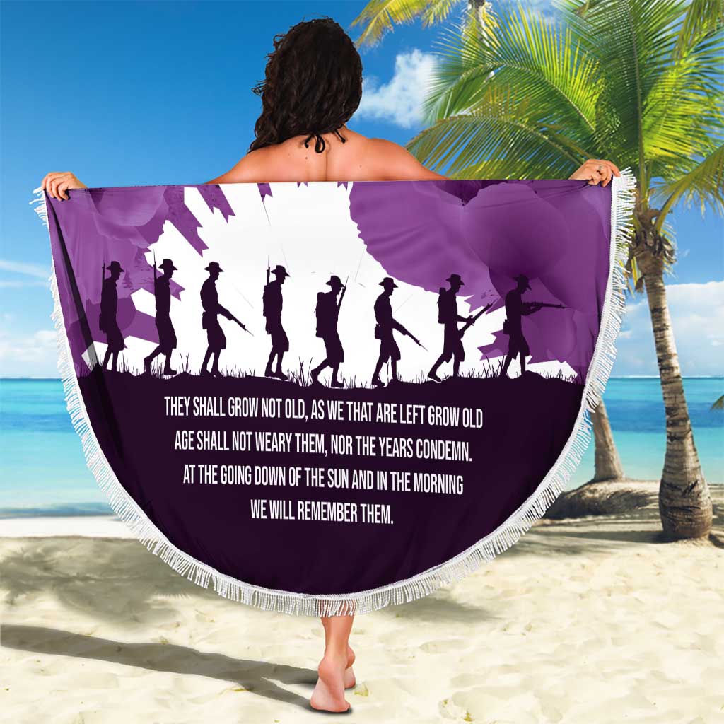 Anzac Day Gallipoli Personalised Beach Blanket Purple Poppy Flowers LT9 - Polynesian Pride