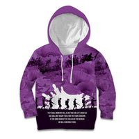 Anzac Day Gallipoli Personalised Kid Hoodie Purple Poppy Flowers LT9 Hoodie Purple - Polynesian Pride