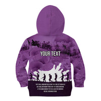 Anzac Day Gallipoli Personalised Kid Hoodie Purple Poppy Flowers LT9 - Polynesian Pride