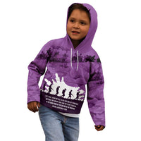 Anzac Day Gallipoli Personalised Kid Hoodie Purple Poppy Flowers LT9 - Polynesian Pride