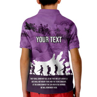 Anzac Day Gallipoli Personalised Kid Polo Shirt Purple Poppy Flowers LT9 - Polynesian Pride