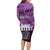 Anzac Day Gallipoli Personalised Long Sleeve Bodycon Dress Purple Poppy Flowers