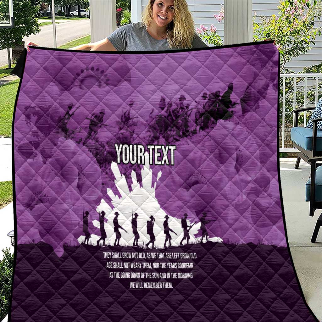 Anzac Day Gallipoli Personalised Quilt Purple Poppy Flowers LT9 Purple - Polynesian Pride