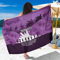Anzac Day Gallipoli Personalised Sarong Purple Poppy Flowers LT9 One Size 44 x 66 inches Purple - Polynesian Pride
