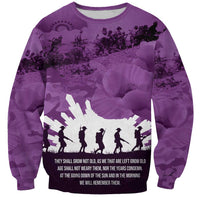 Anzac Day Gallipoli Personalised Sweatshirt Purple Poppy Flowers LT9 Unisex Purple - Polynesian Pride
