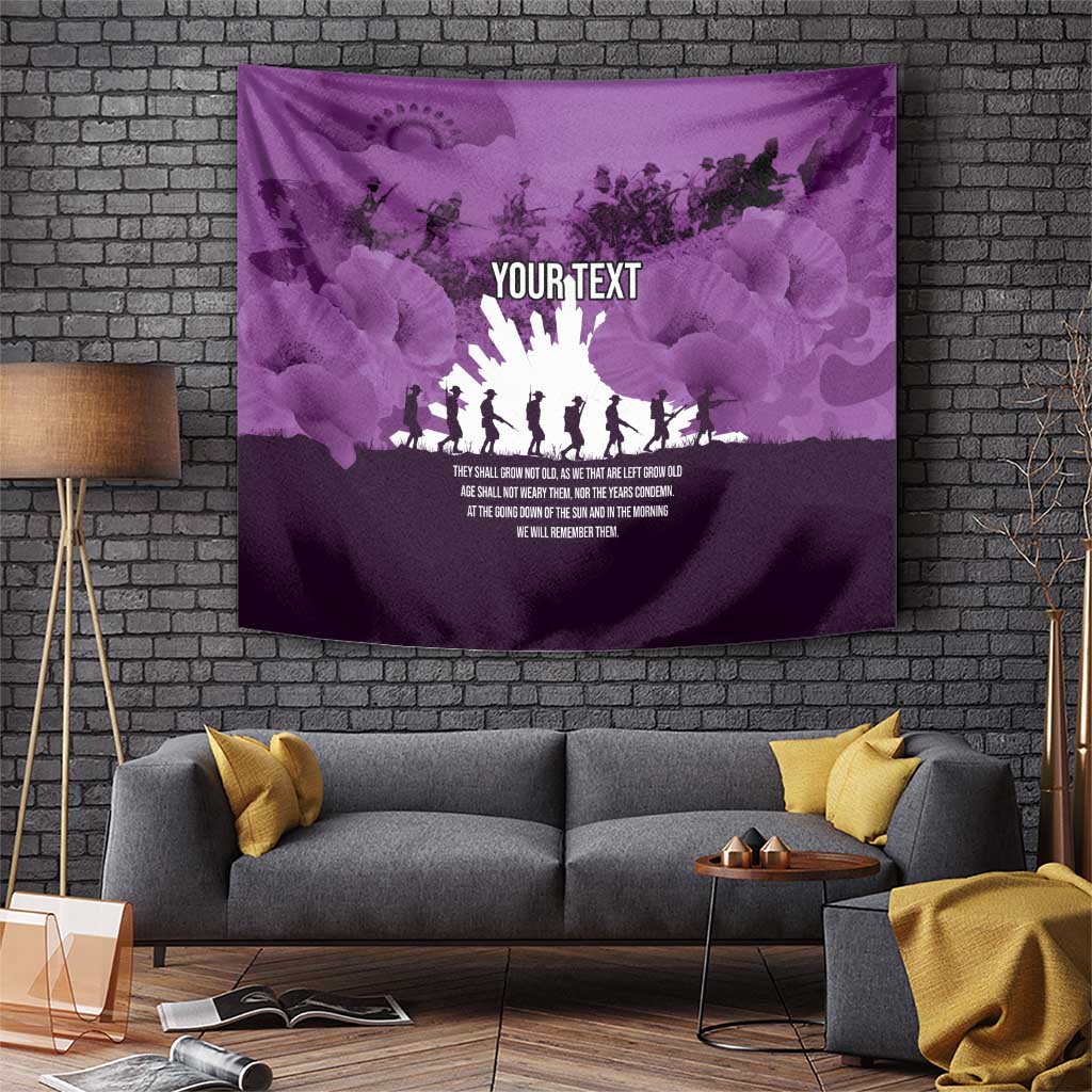 Anzac Day Gallipoli Personalised Tapestry Purple Poppy Flowers LT9 Purple - Polynesian Pride