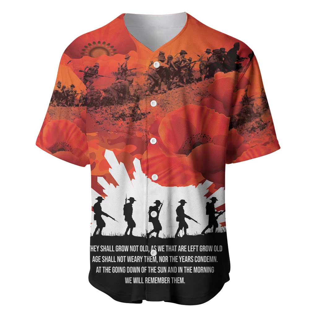 Anzac Day Gallipoli Personalised Baseball Jersey Red Poppy Flowers LT9 Red - Polynesian Pride