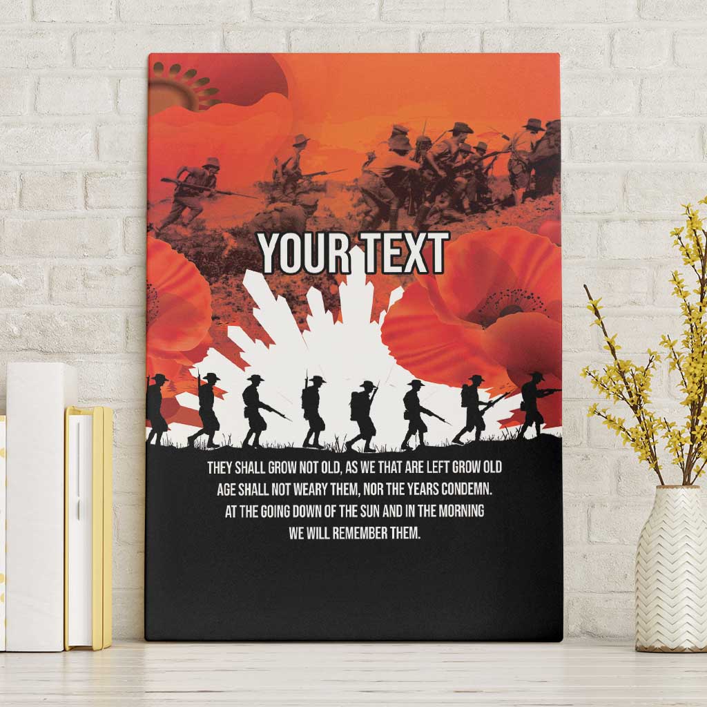 Anzac Day Gallipoli Personalised Canvas Wall Art Red Poppy Flowers LT9 Without Frame Red - Polynesian Pride
