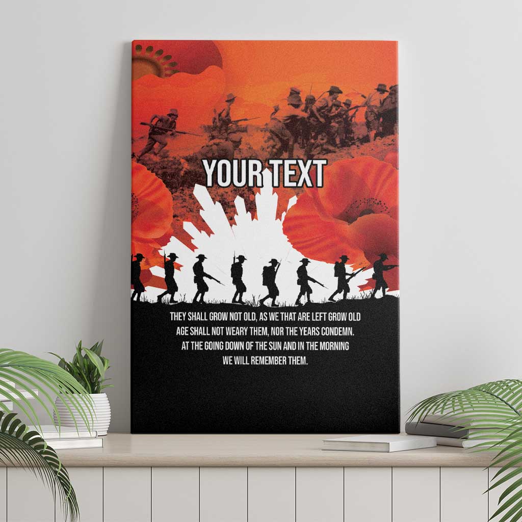 Anzac Day Gallipoli Personalised Canvas Wall Art Red Poppy Flowers LT9 - Polynesian Pride