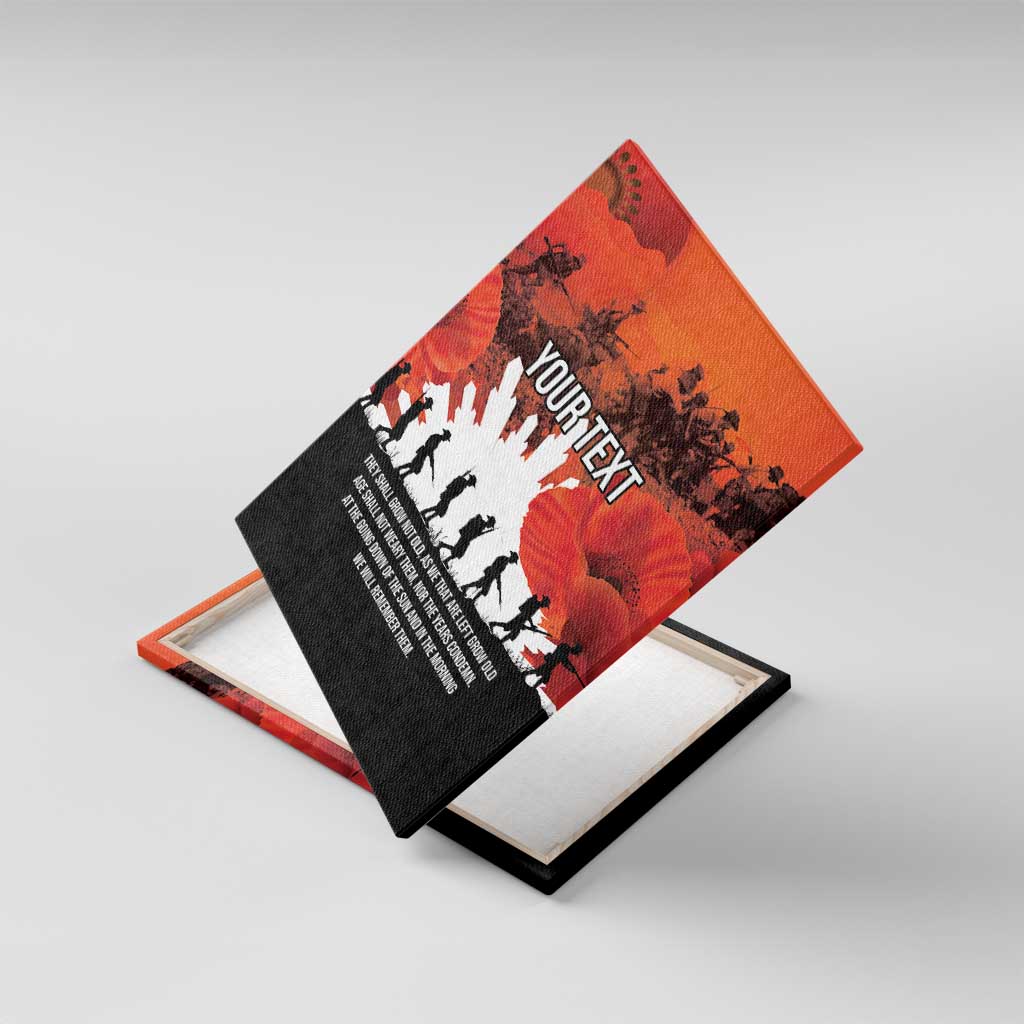 Anzac Day Gallipoli Personalised Canvas Wall Art Red Poppy Flowers LT9 With Frame Red - Polynesian Pride