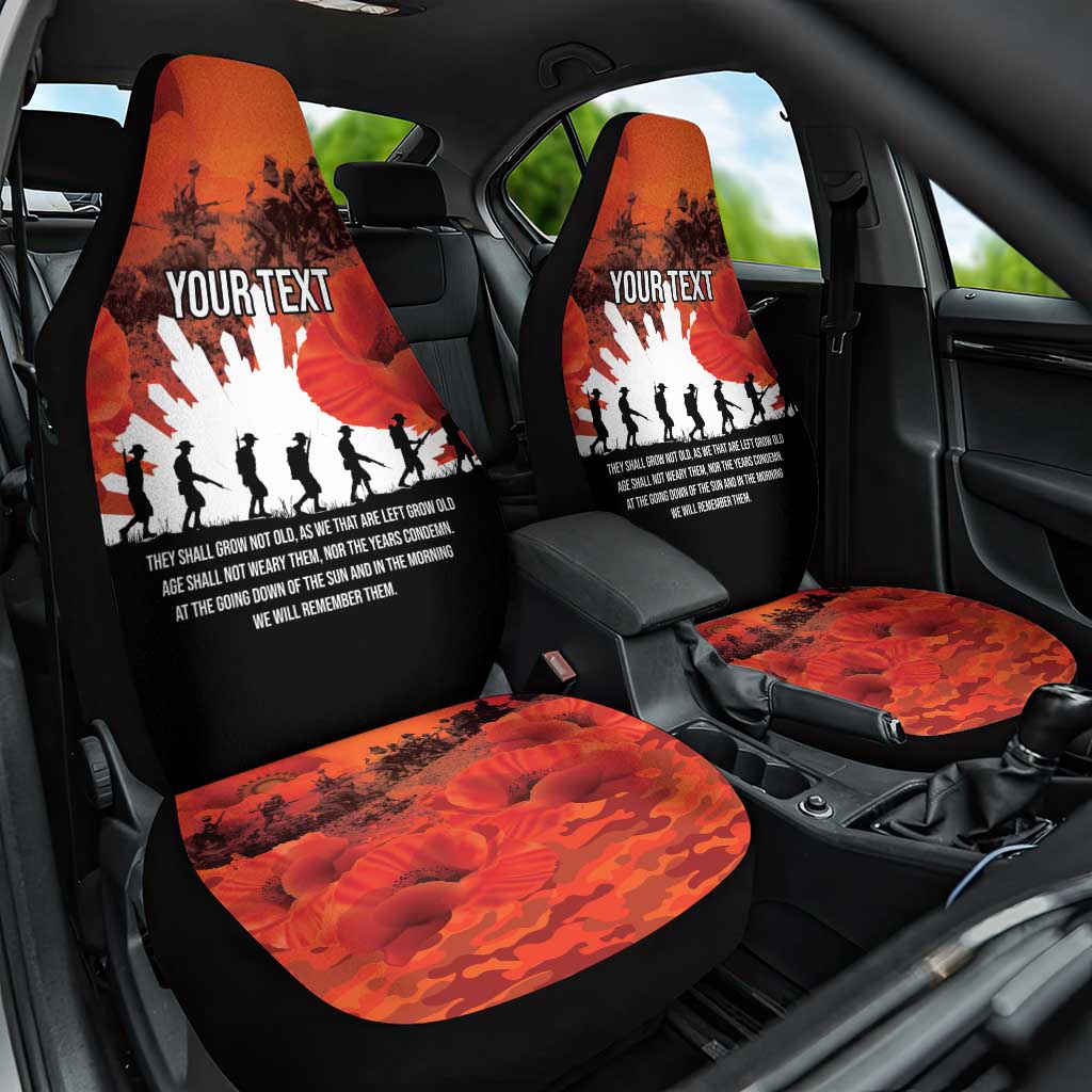 Anzac Day Gallipoli Personalised Car Seat Cover Red Poppy Flowers LT9 One Size Red - Polynesian Pride