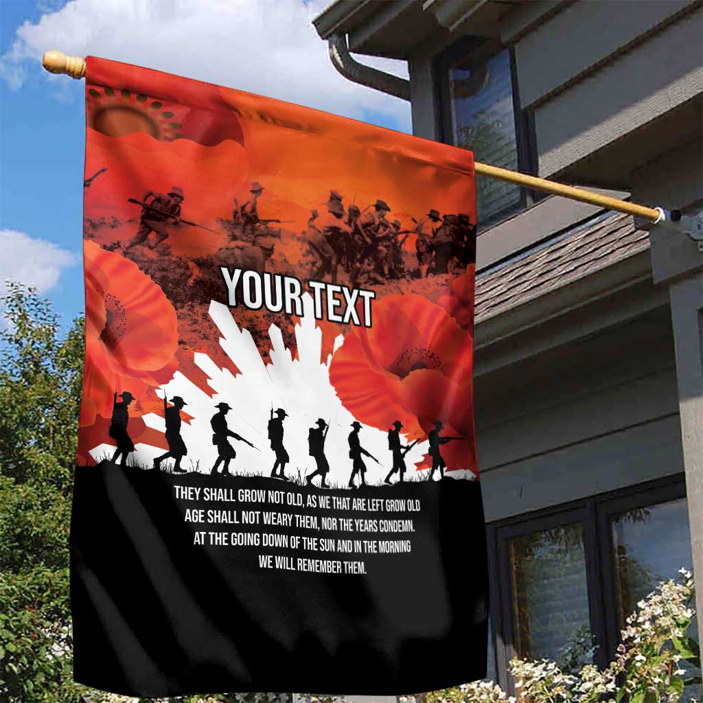 Anzac Day Gallipoli Personalised Garden Flag Red Poppy Flowers LT9 - Polynesian Pride