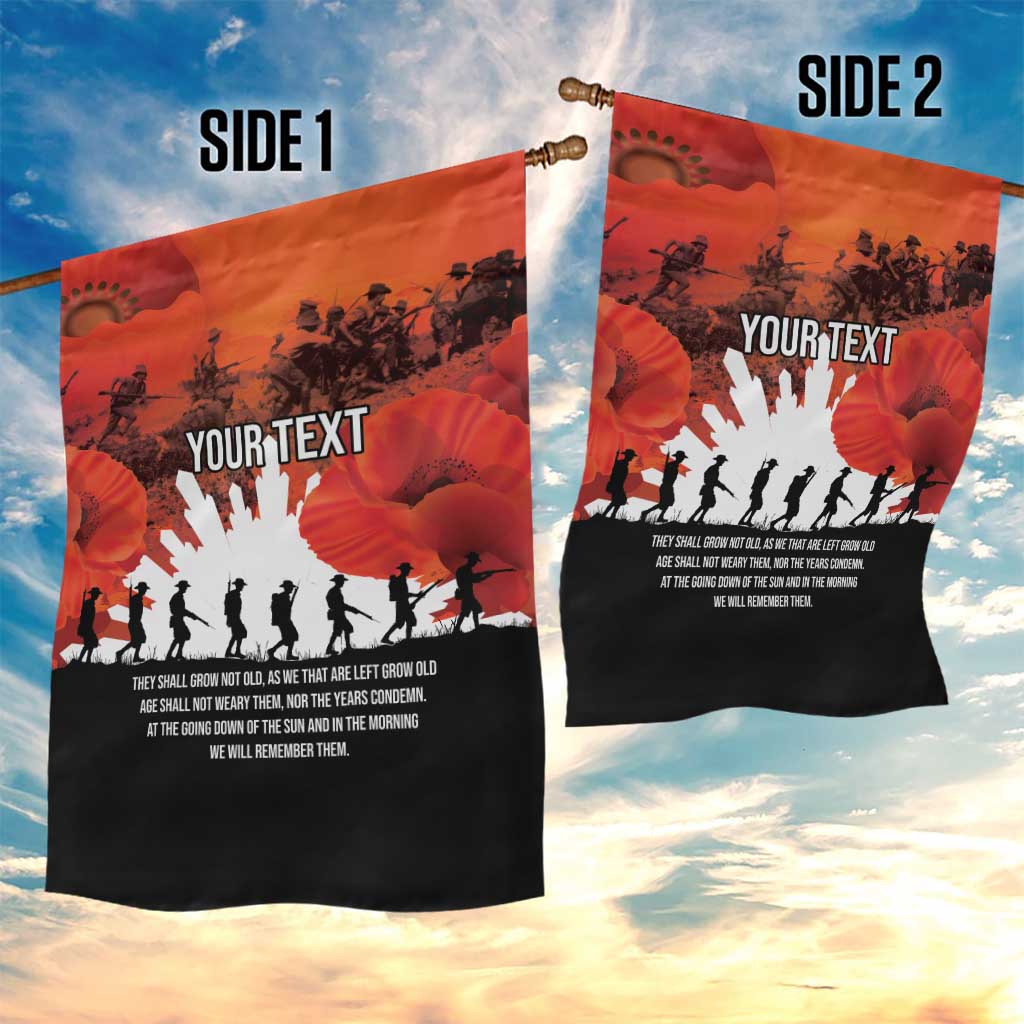 Anzac Day Gallipoli Personalised Garden Flag Red Poppy Flowers LT9 - Polynesian Pride