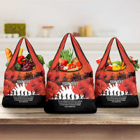 Anzac Day Gallipoli Personalised Grocery Bag Red Poppy Flowers LT9 3-pack One Size Red - Polynesian Pride