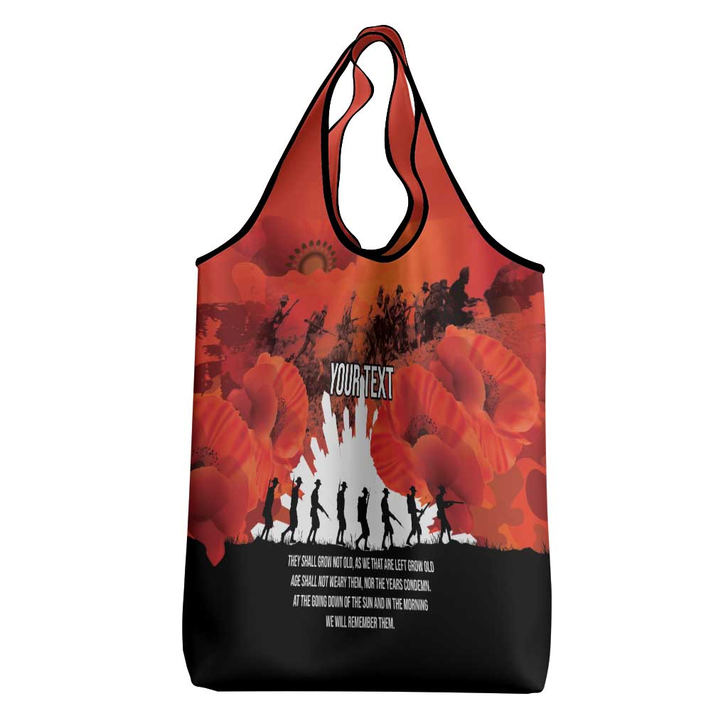 Anzac Day Gallipoli Personalised Grocery Bag Red Poppy Flowers LT9 - Polynesian Pride