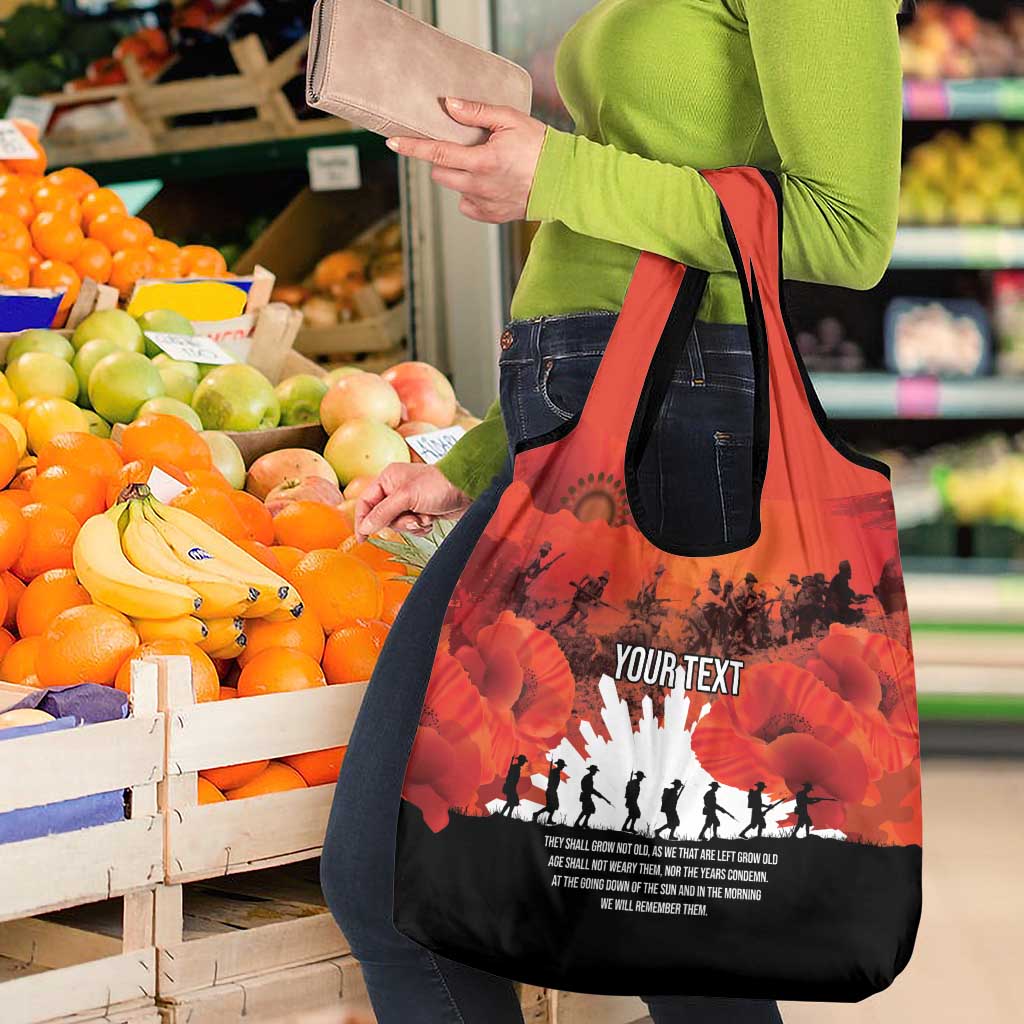 Anzac Day Gallipoli Personalised Grocery Bag Red Poppy Flowers LT9 - Polynesian Pride