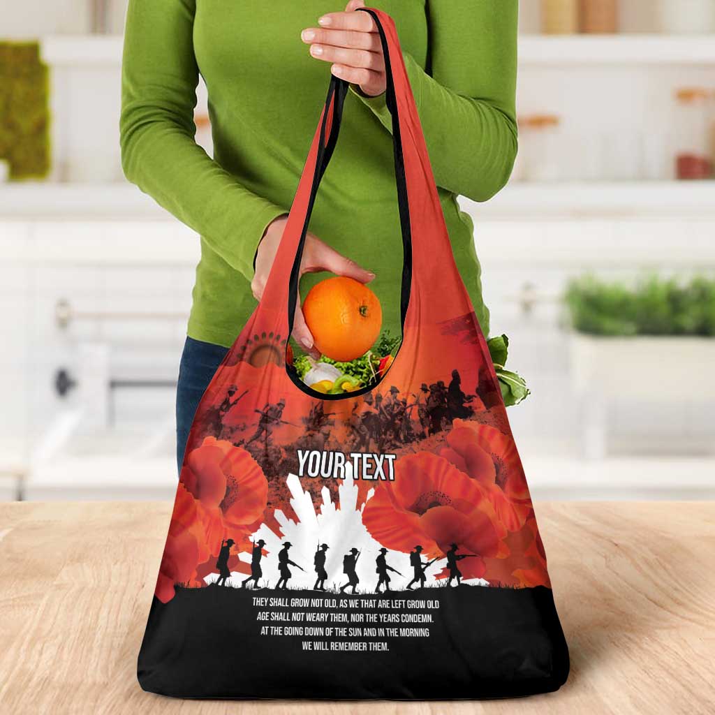 Anzac Day Gallipoli Personalised Grocery Bag Red Poppy Flowers LT9 - Polynesian Pride