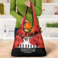 Anzac Day Gallipoli Personalised Grocery Bag Red Poppy Flowers LT9 - Polynesian Pride