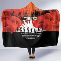 Anzac Day Gallipoli Personalised Hooded Blanket Red Poppy Flowers LT9 One Size Red - Polynesian Pride