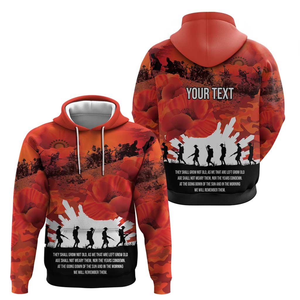 Anzac Day Gallipoli Personalised Hoodie Red Poppy Flowers LT9 - Polynesian Pride