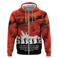 Anzac Day Gallipoli Personalised Hoodie Red Poppy Flowers LT9 Zip Hoodie Red - Polynesian Pride