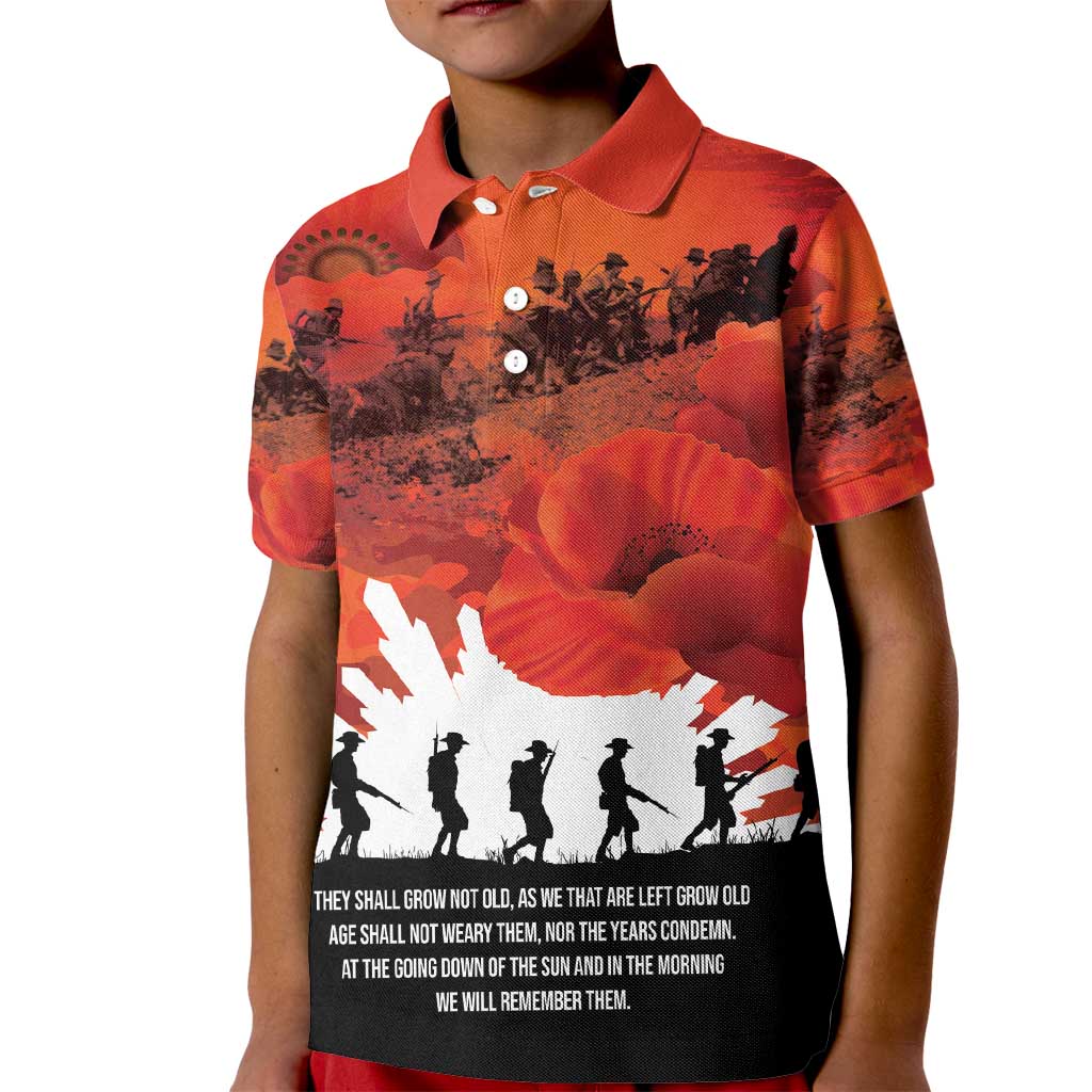 Anzac Day Gallipoli Personalised Kid Polo Shirt Red Poppy Flowers LT9 Kid Red - Polynesian Pride
