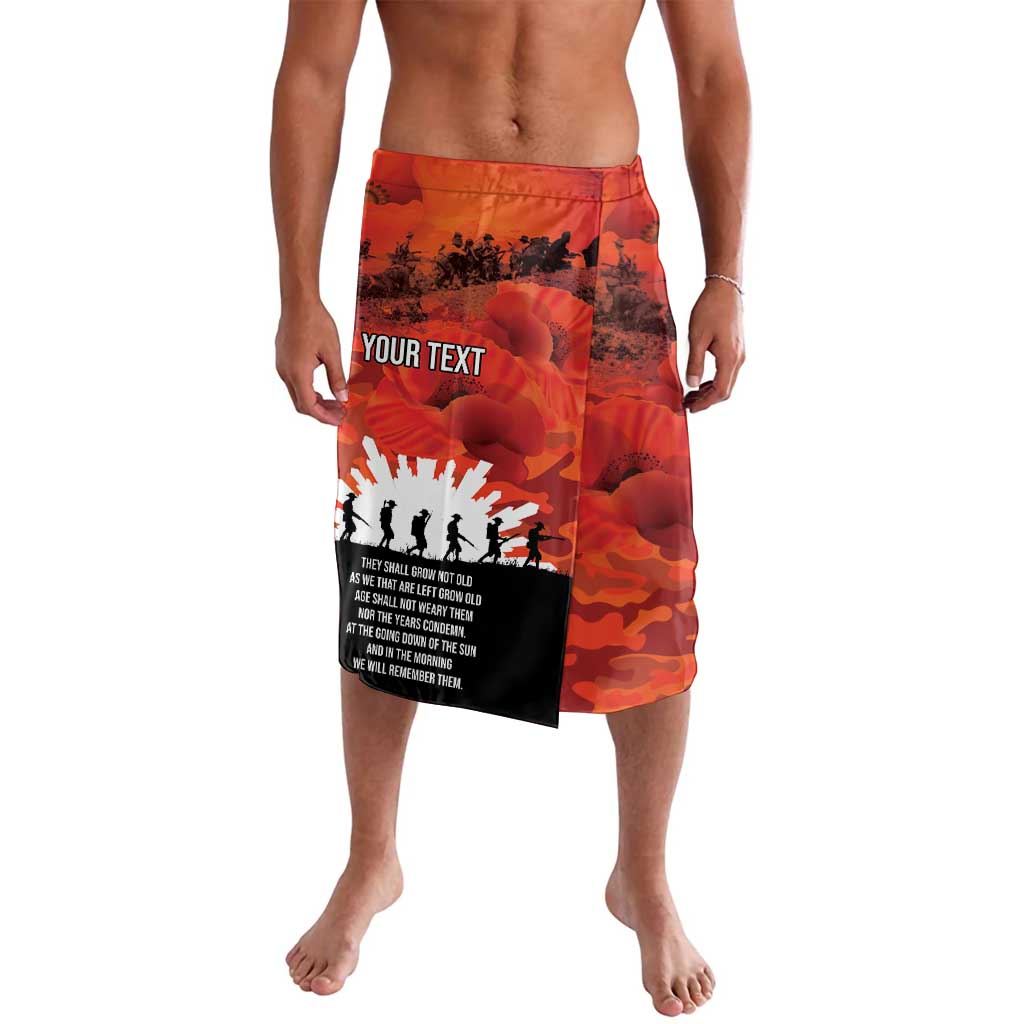Anzac Day Gallipoli Personalised Lavalava Red Poppy Flowers LT9 Red - Polynesian Pride