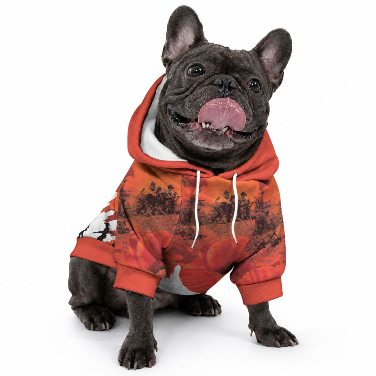 Anzac Day Gallipoli Personalised Pet Hoodie Red Poppy Flowers LT9 - Polynesian Pride