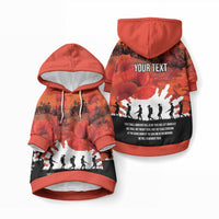 Anzac Day Gallipoli Personalised Pet Hoodie Red Poppy Flowers LT9 Pullover Red - Polynesian Pride
