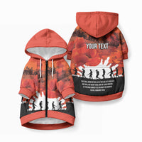 Anzac Day Gallipoli Personalised Pet Hoodie Red Poppy Flowers LT9 Zip-up Red - Polynesian Pride