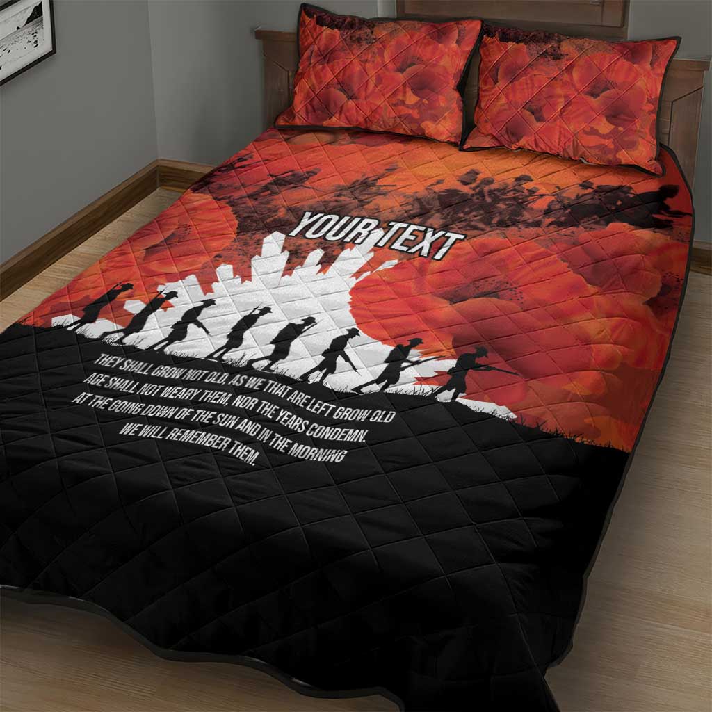 Anzac Day Gallipoli Personalised Quilt Bed Set Red Poppy Flowers LT9 - Polynesian Pride