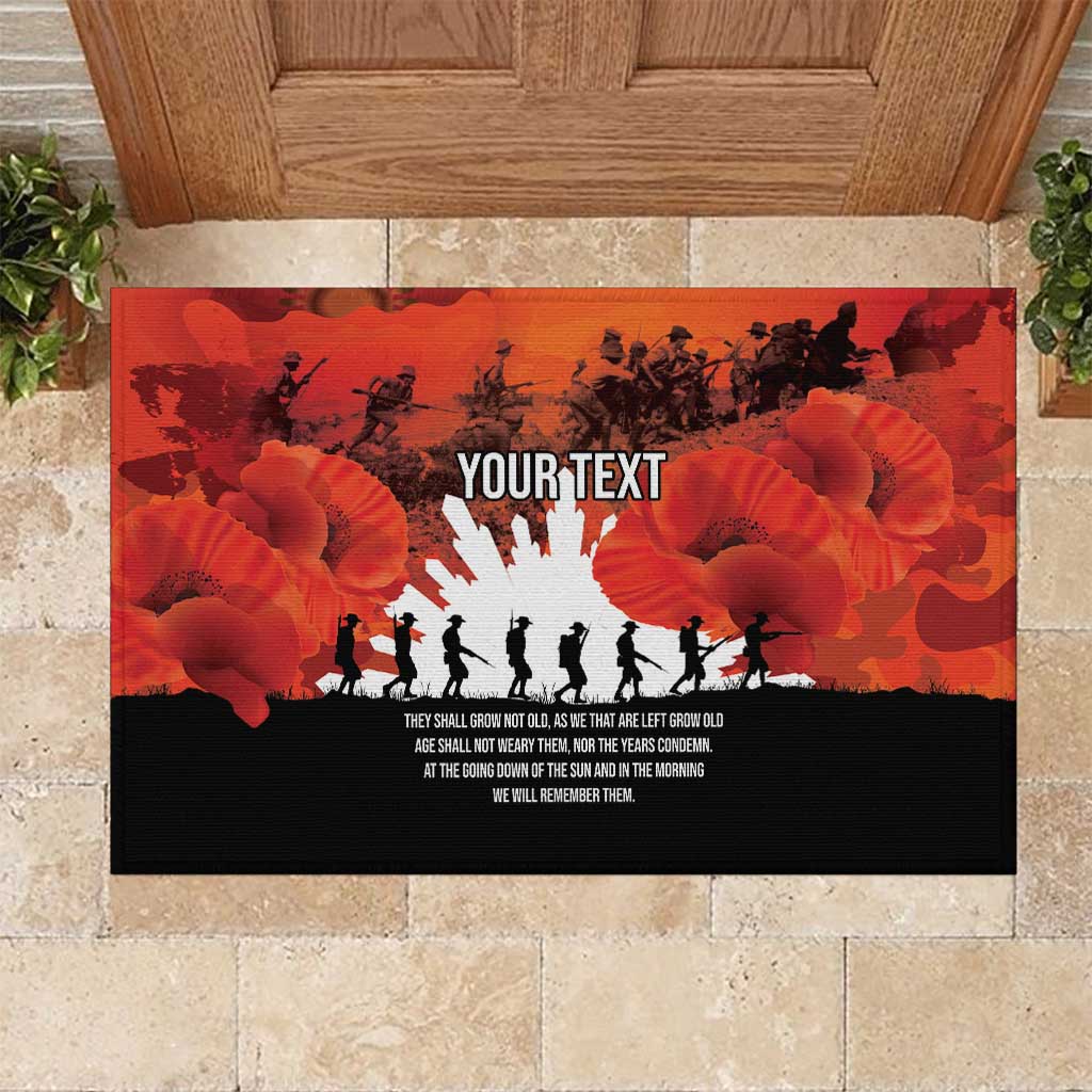 Anzac Day Gallipoli Personalised Rubber Doormat Red Poppy Flowers LT9 Red - Polynesian Pride