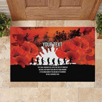 Anzac Day Gallipoli Personalised Rubber Doormat Red Poppy Flowers LT9 Red - Polynesian Pride