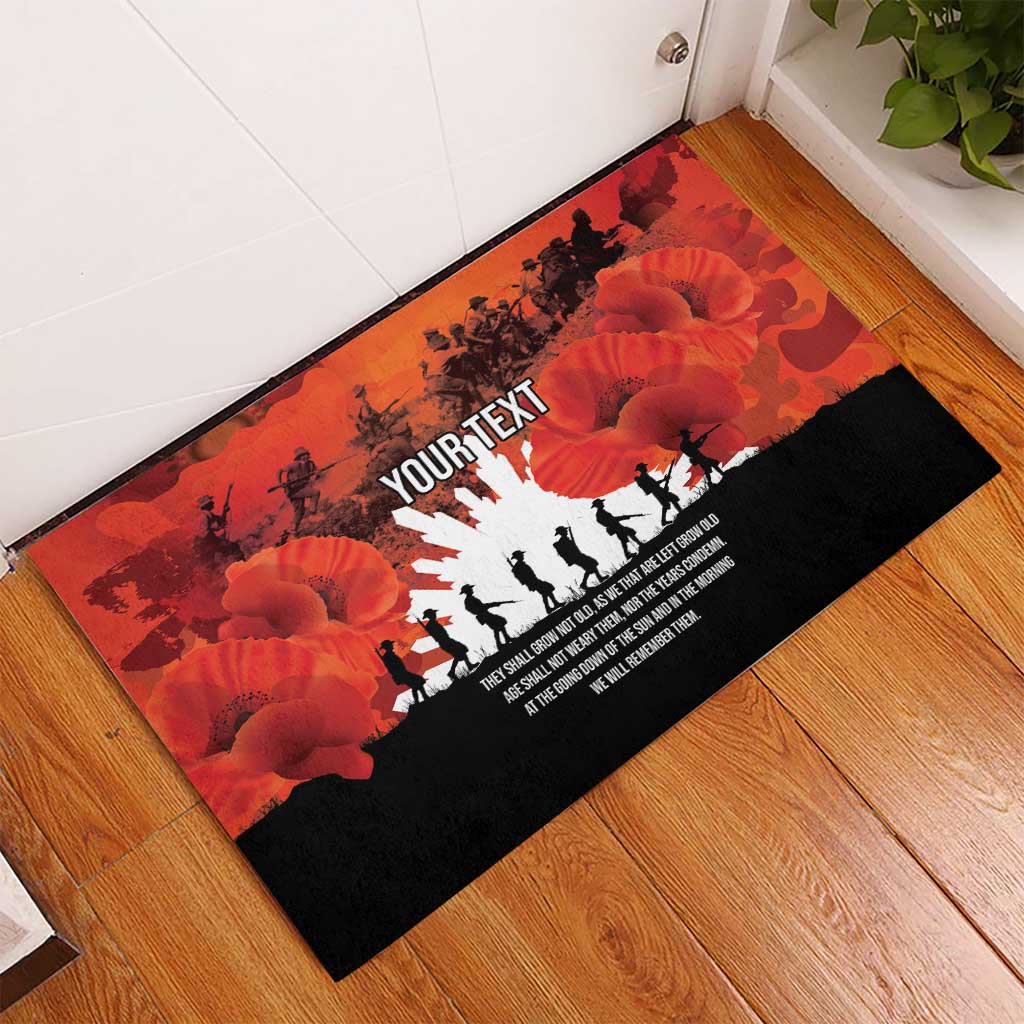 Anzac Day Gallipoli Personalised Rubber Doormat Red Poppy Flowers LT9 - Polynesian Pride