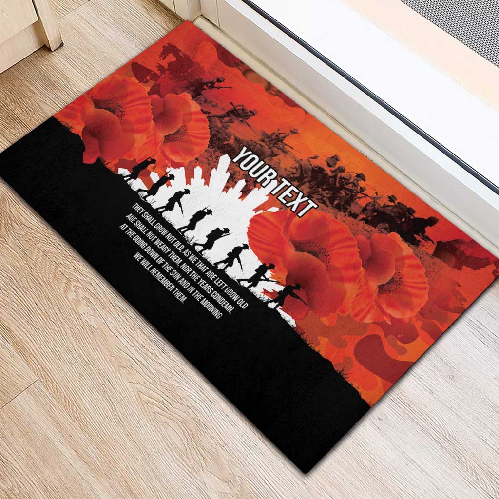 Anzac Day Gallipoli Personalised Rubber Doormat Red Poppy Flowers LT9 - Polynesian Pride