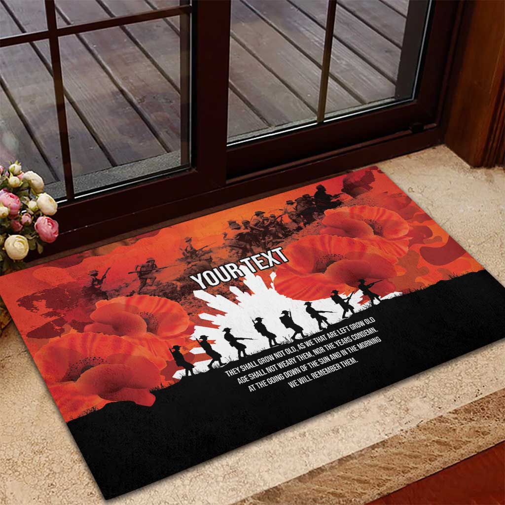 Anzac Day Gallipoli Personalised Rubber Doormat Red Poppy Flowers LT9 - Polynesian Pride