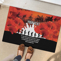 Anzac Day Gallipoli Personalised Rubber Doormat Red Poppy Flowers LT9 - Polynesian Pride