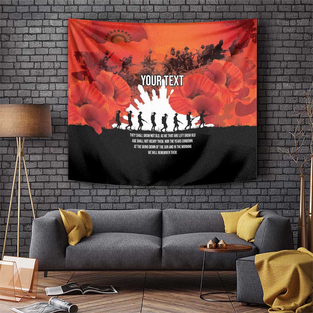 Anzac Day Gallipoli Personalised Tapestry Red Poppy Flowers LT9 Red - Polynesian Pride