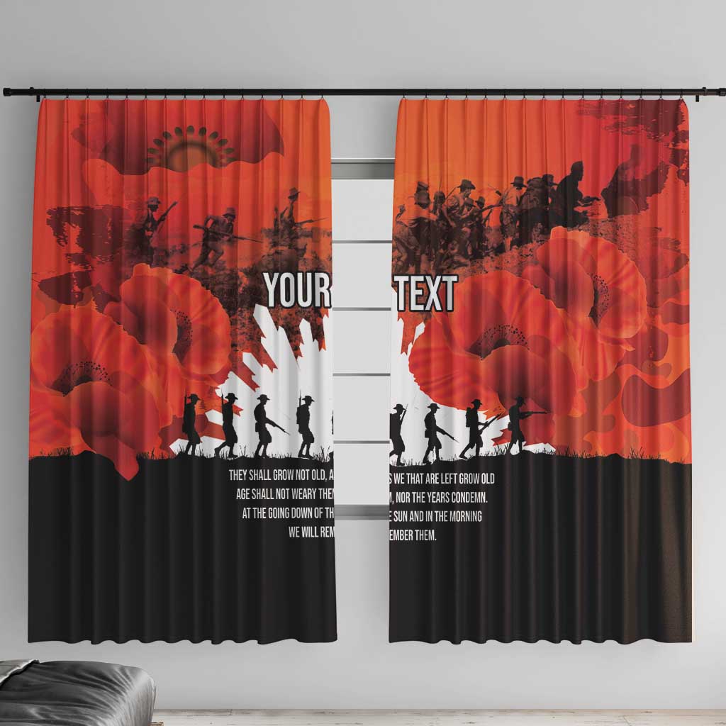 Anzac Day Gallipoli Personalised Window Curtain Red Poppy Flowers LT9 With Hooks Red - Polynesian Pride