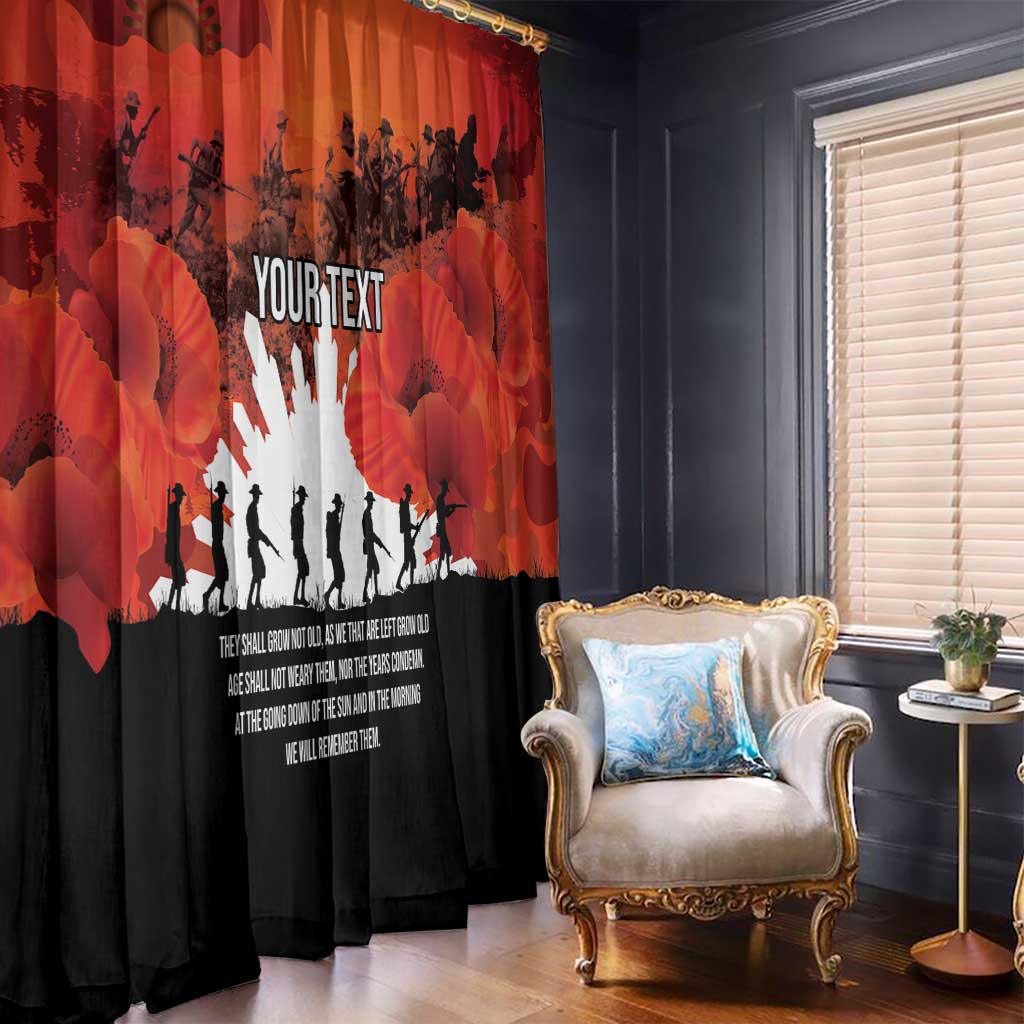 Anzac Day Gallipoli Personalised Window Curtain Red Poppy Flowers LT9 - Polynesian Pride