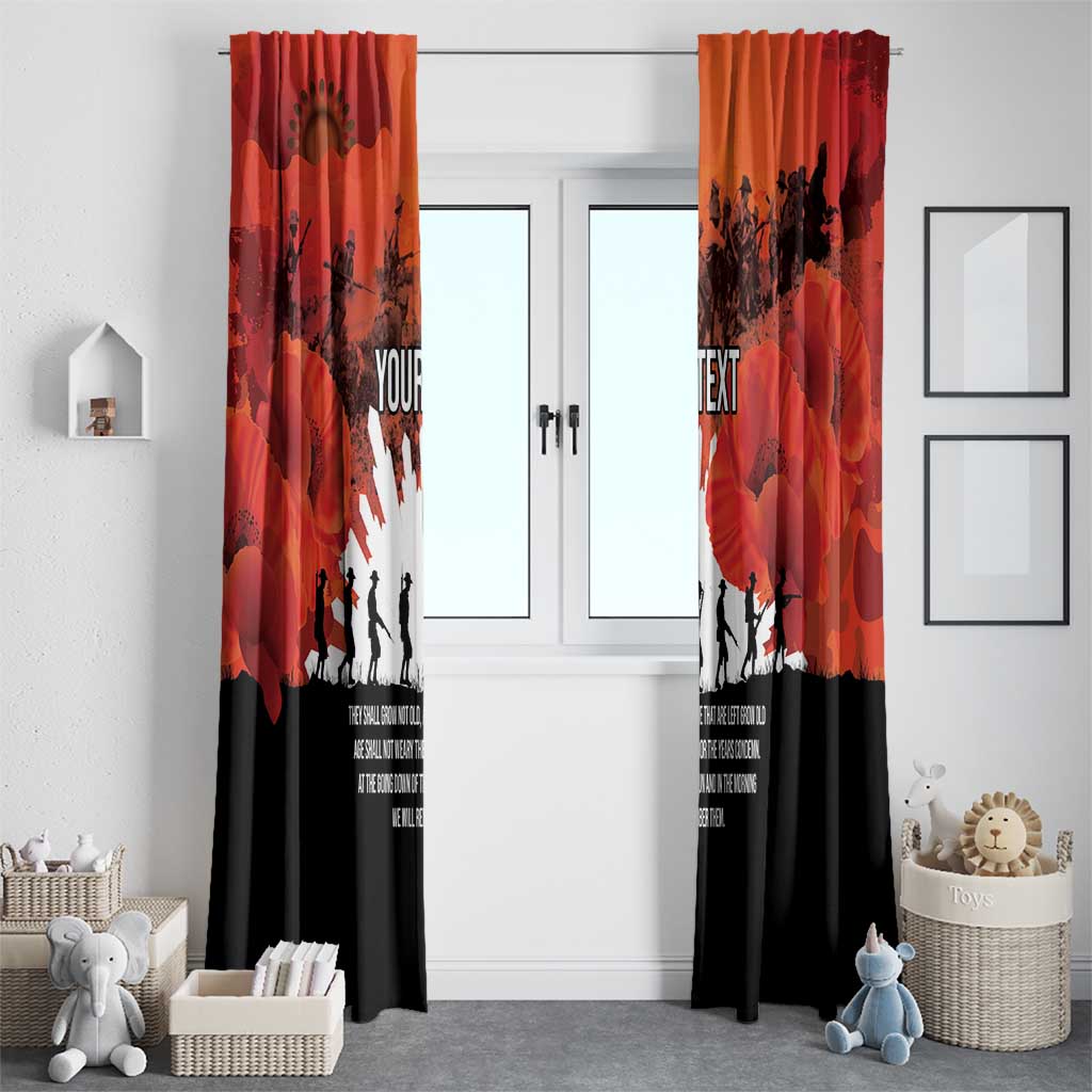Anzac Day Gallipoli Personalised Window Curtain Red Poppy Flowers LT9 - Polynesian Pride