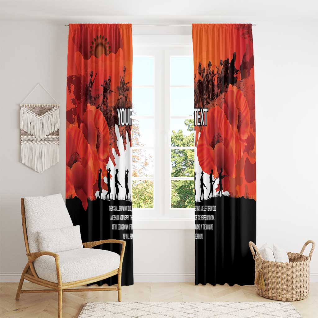 Anzac Day Gallipoli Personalised Window Curtain Red Poppy Flowers LT9 - Polynesian Pride