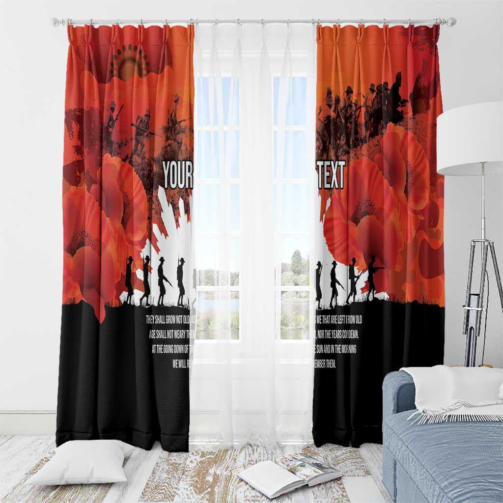 Anzac Day Gallipoli Personalised Window Curtain Red Poppy Flowers LT9 - Polynesian Pride