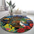 Kiwi-Kookaburra Bird ANZAC Personalised Round Carpet Aussie Golden Wattle Poppy Flowers